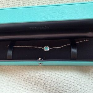Tiffany & Co. Silver Bracelet with Aqua Gem